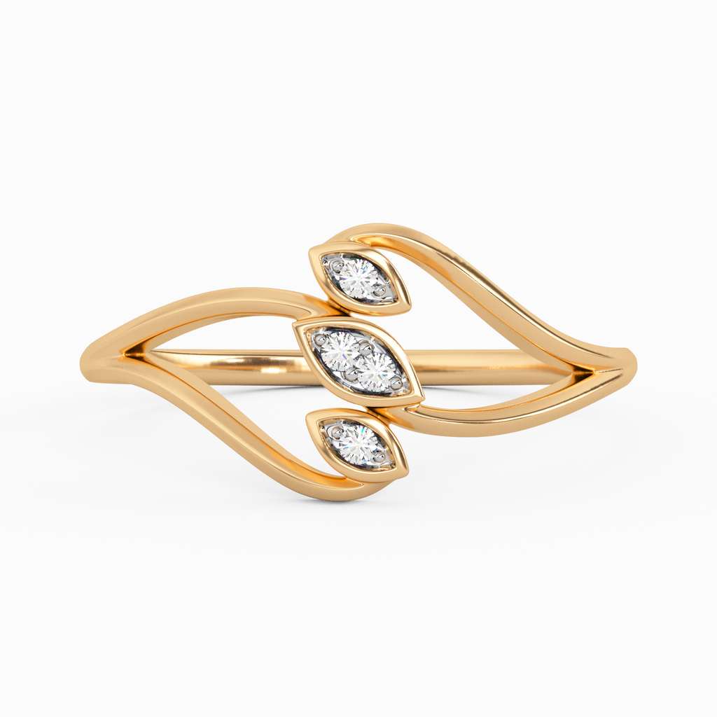 Shimmering Begonia Gold and Diamond Ring
