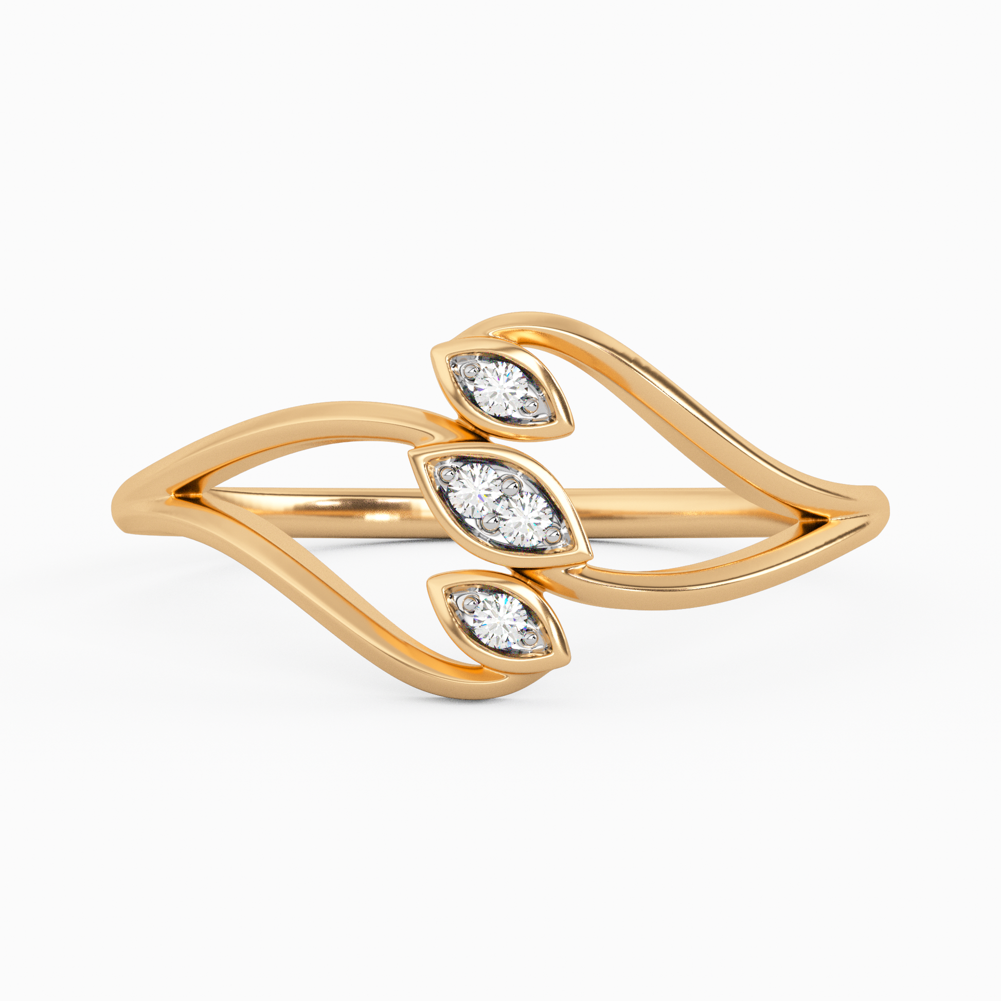 Shimmering Begonia Gold and Diamond Ring
