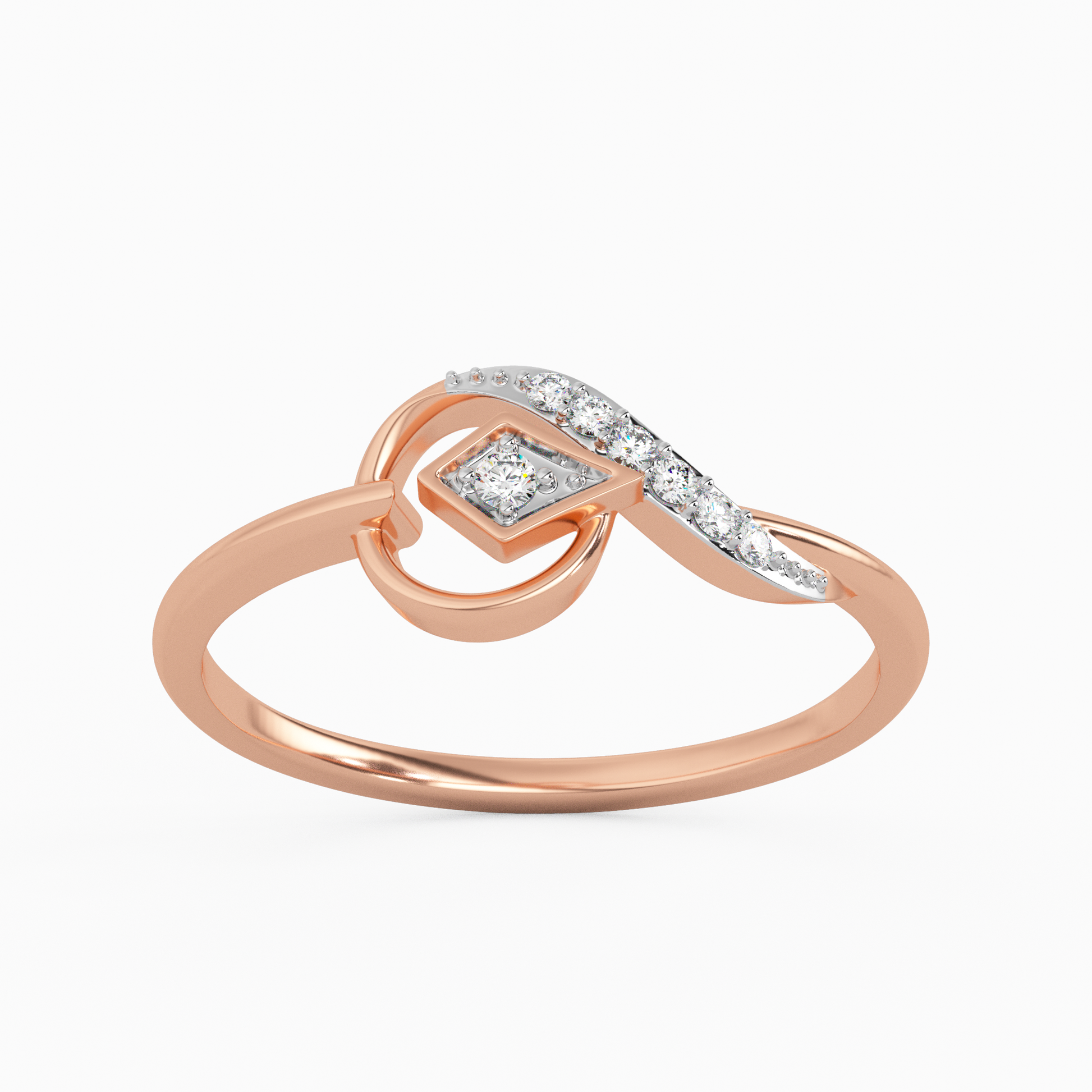 Rosy Revolution Gold and Diamond Earrings