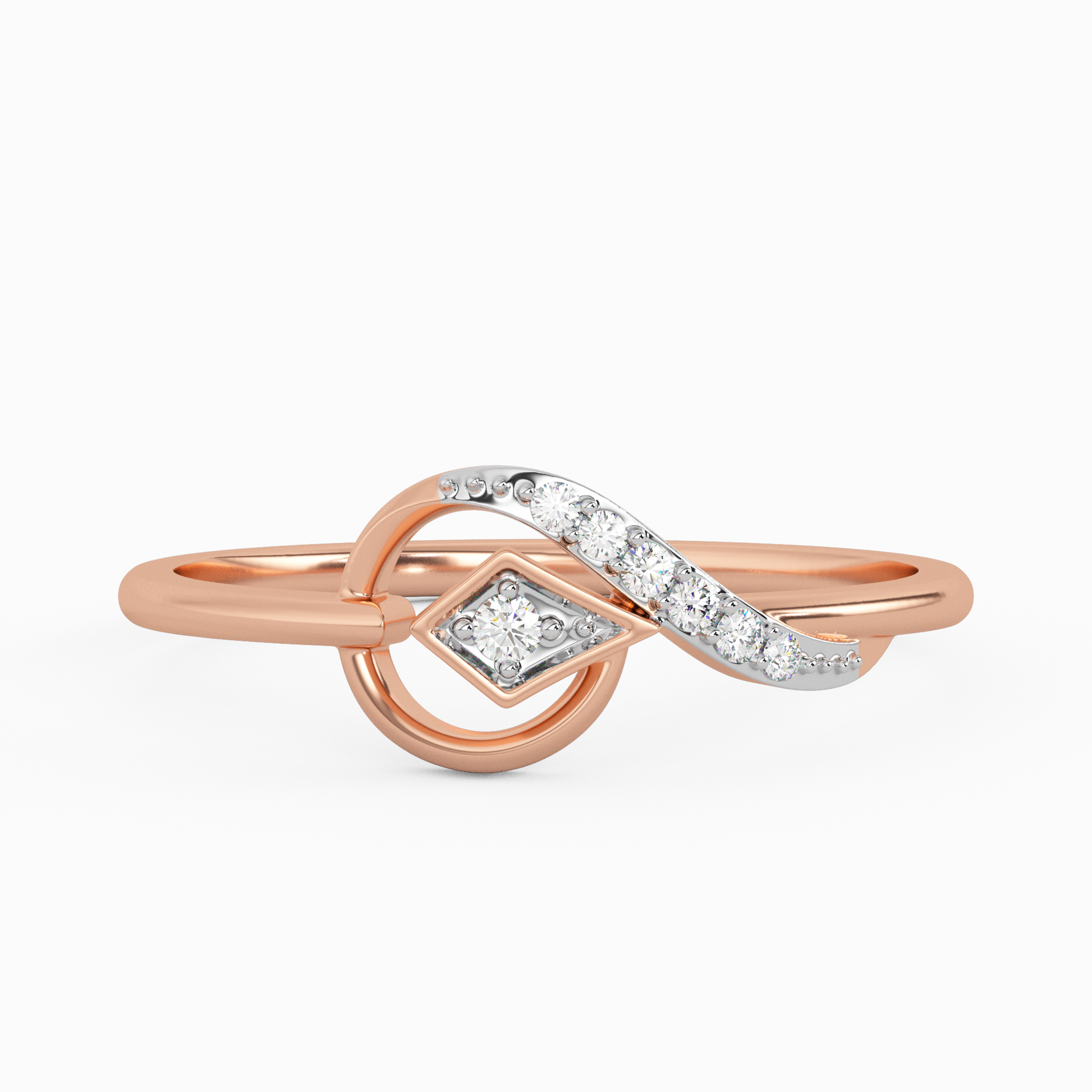 Rosy Revolution Gold and Diamond Earrings