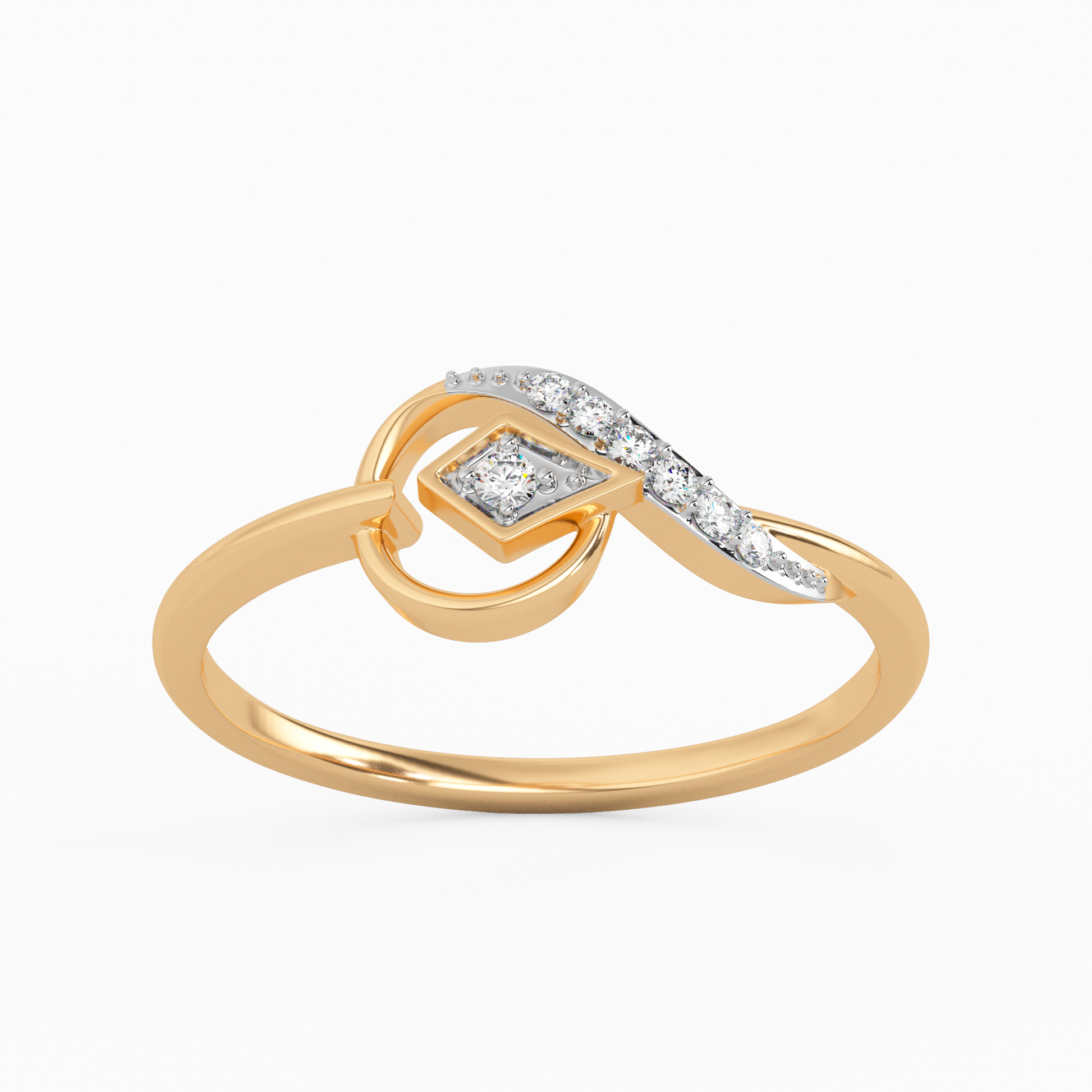 Rosy Revolution Gold and Diamond Earrings