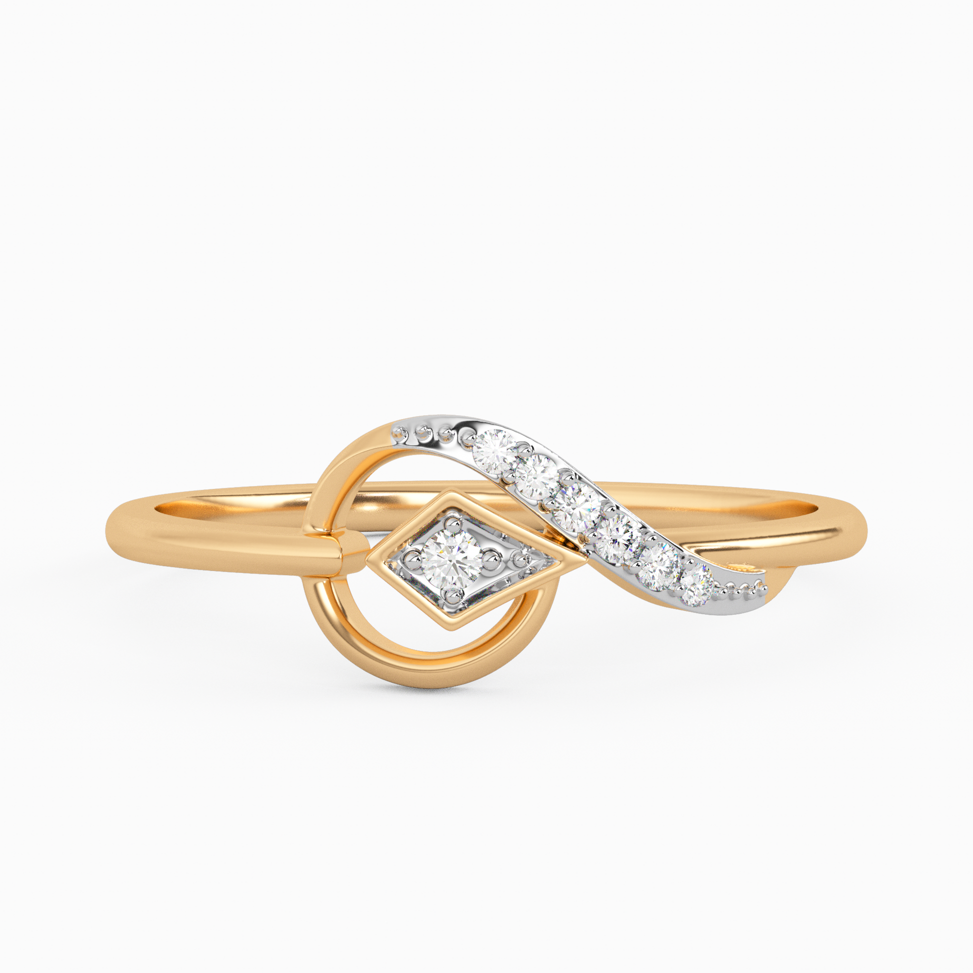 Rosy Revolution Gold and Diamond Earrings