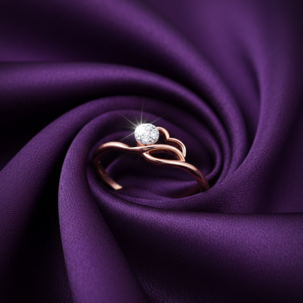 Faceted Bellflower Gold and Diamond Ring