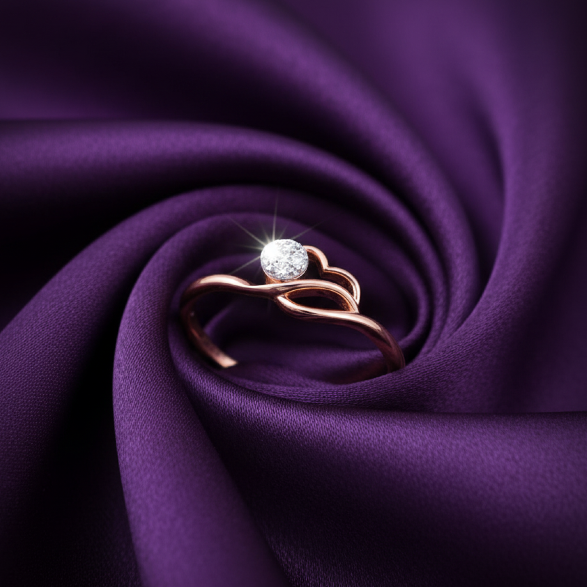 Faceted Bellflower Gold and Diamond Ring