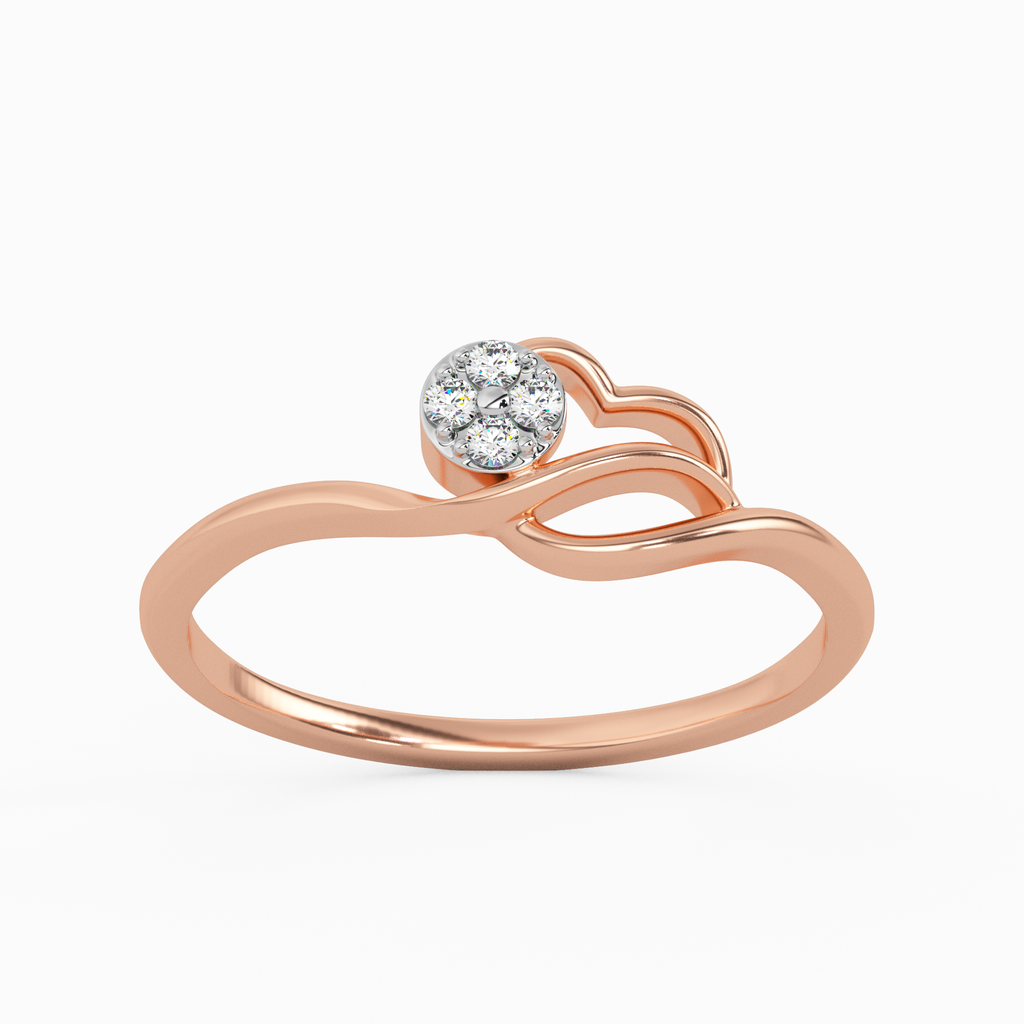 Faceted Bellflower Gold and Diamond Ring