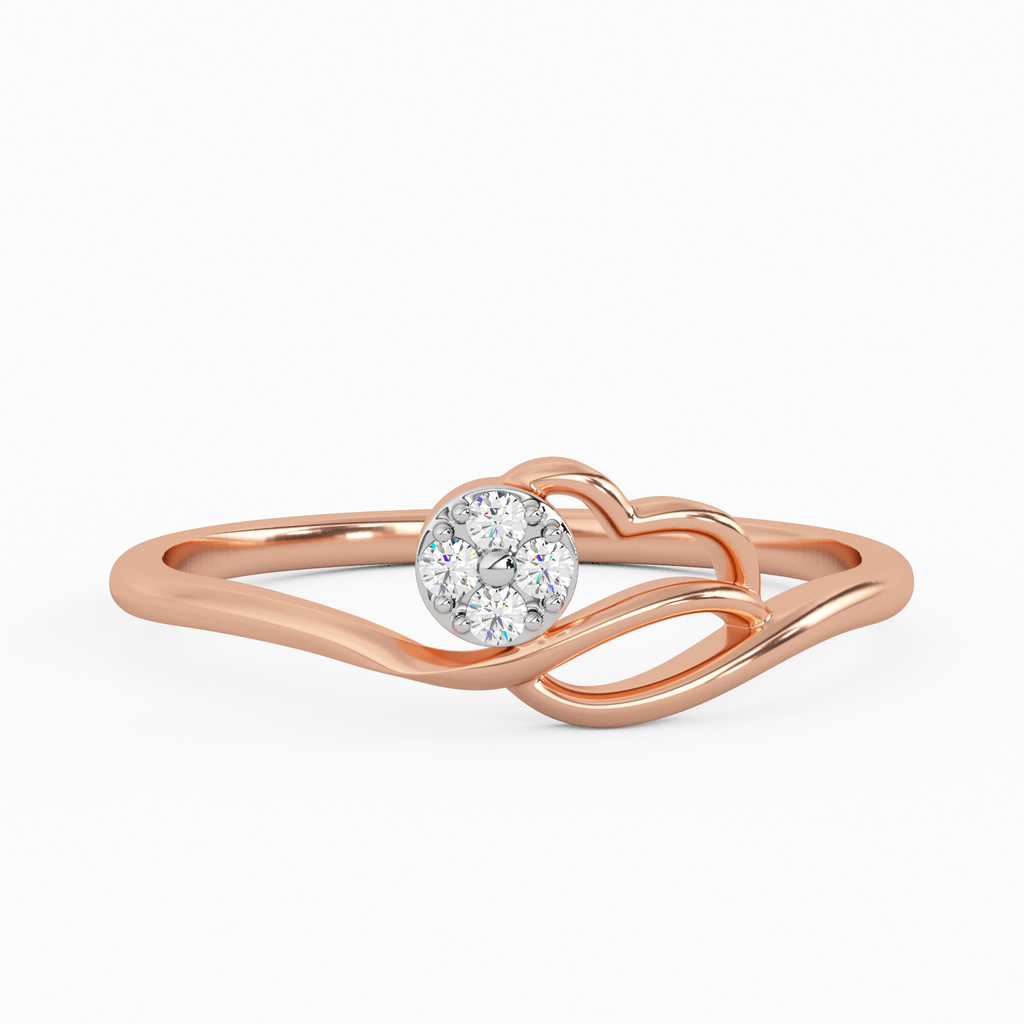 Faceted Bellflower Gold and Diamond Ring