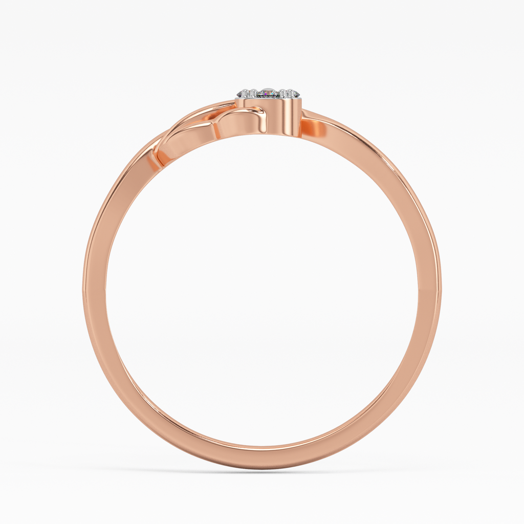 Faceted Bellflower Gold and Diamond Ring