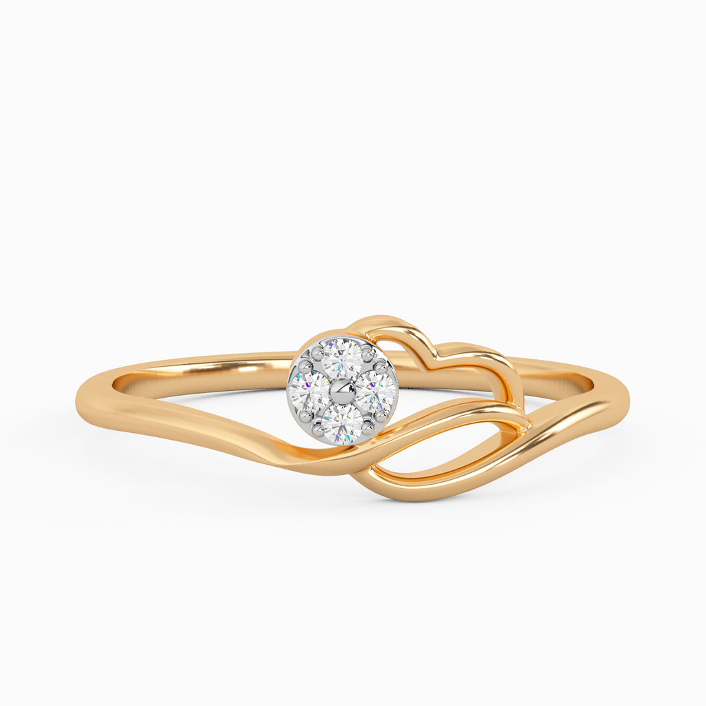 Faceted Bellflower Gold and Diamond Ring