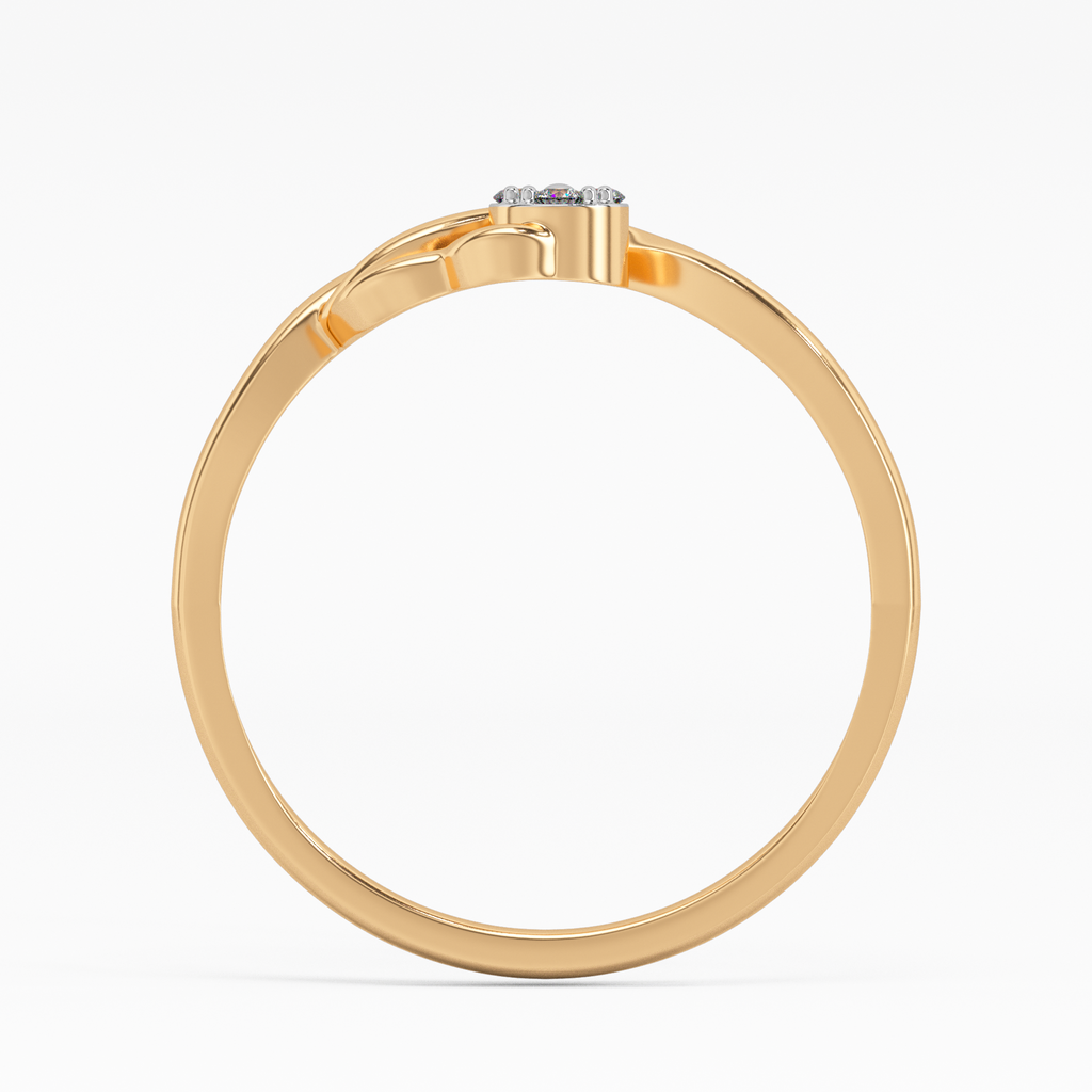 Faceted Bellflower Gold and Diamond Ring