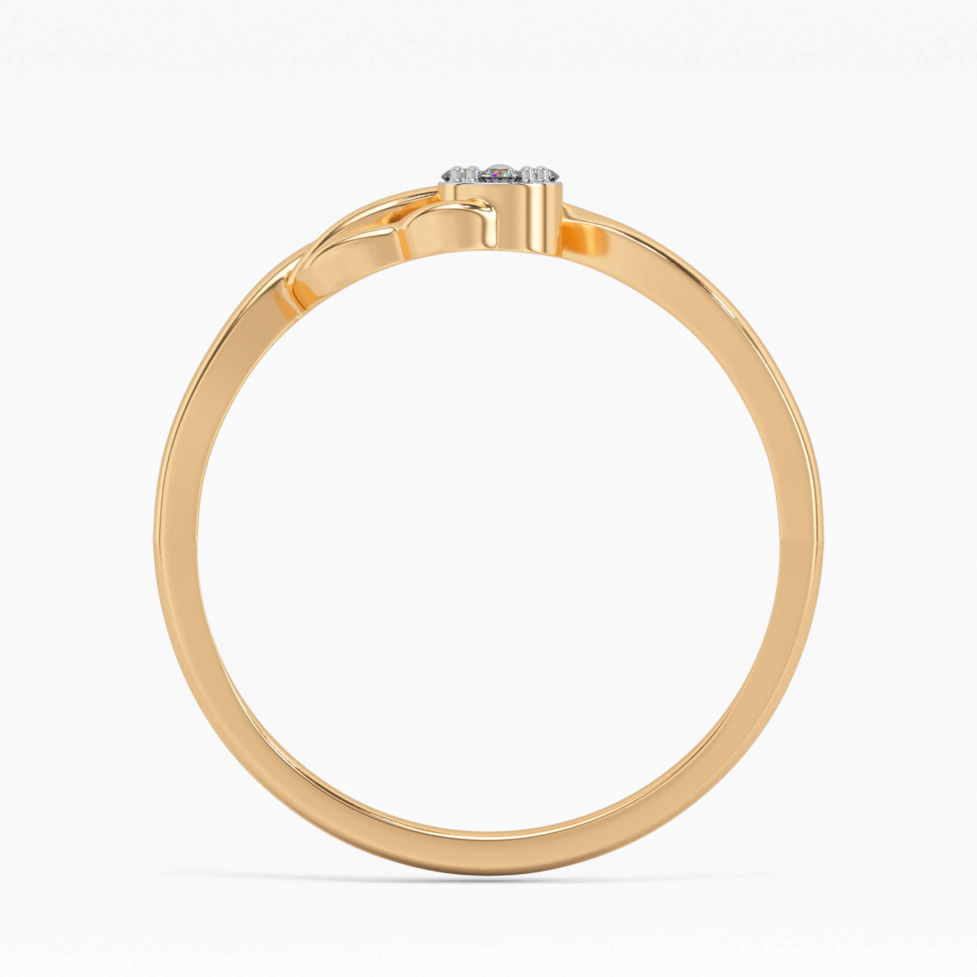 Faceted Bellflower Gold and Diamond Ring