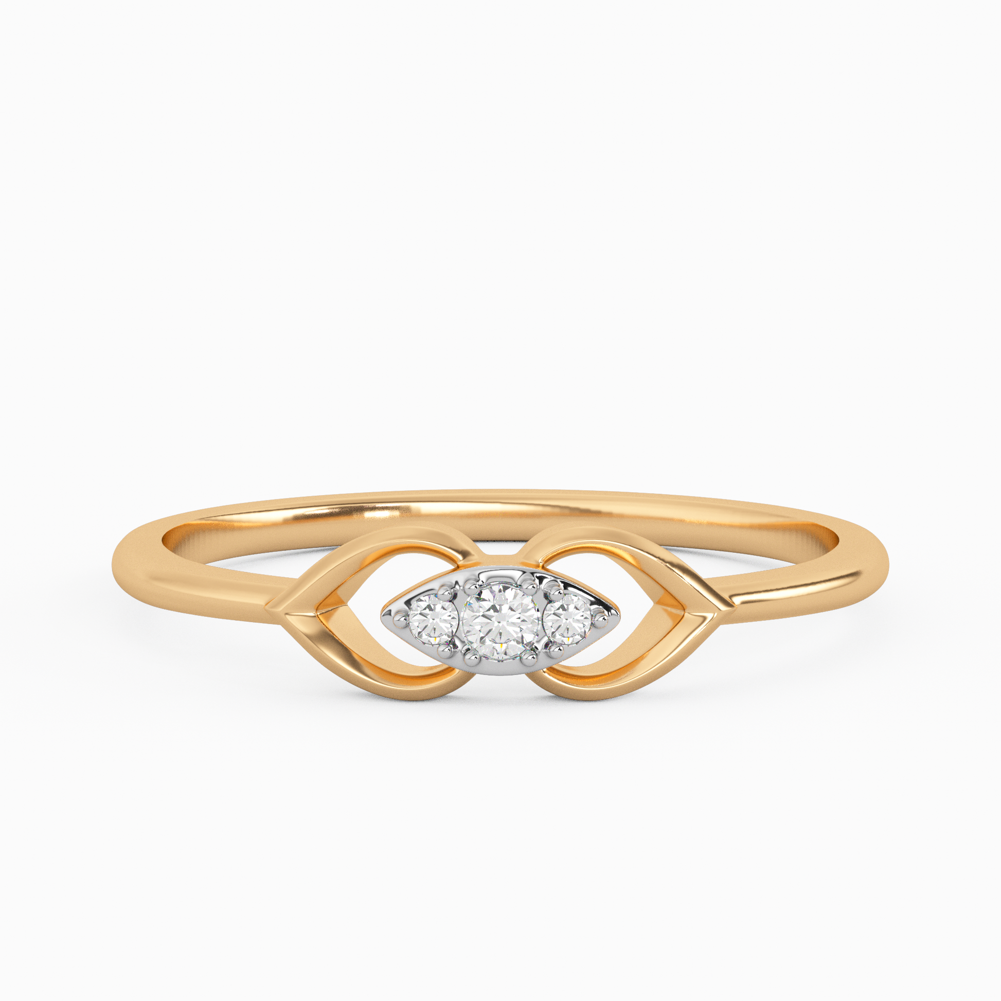 Shiny and Irresistible Gold and Diamond Ring