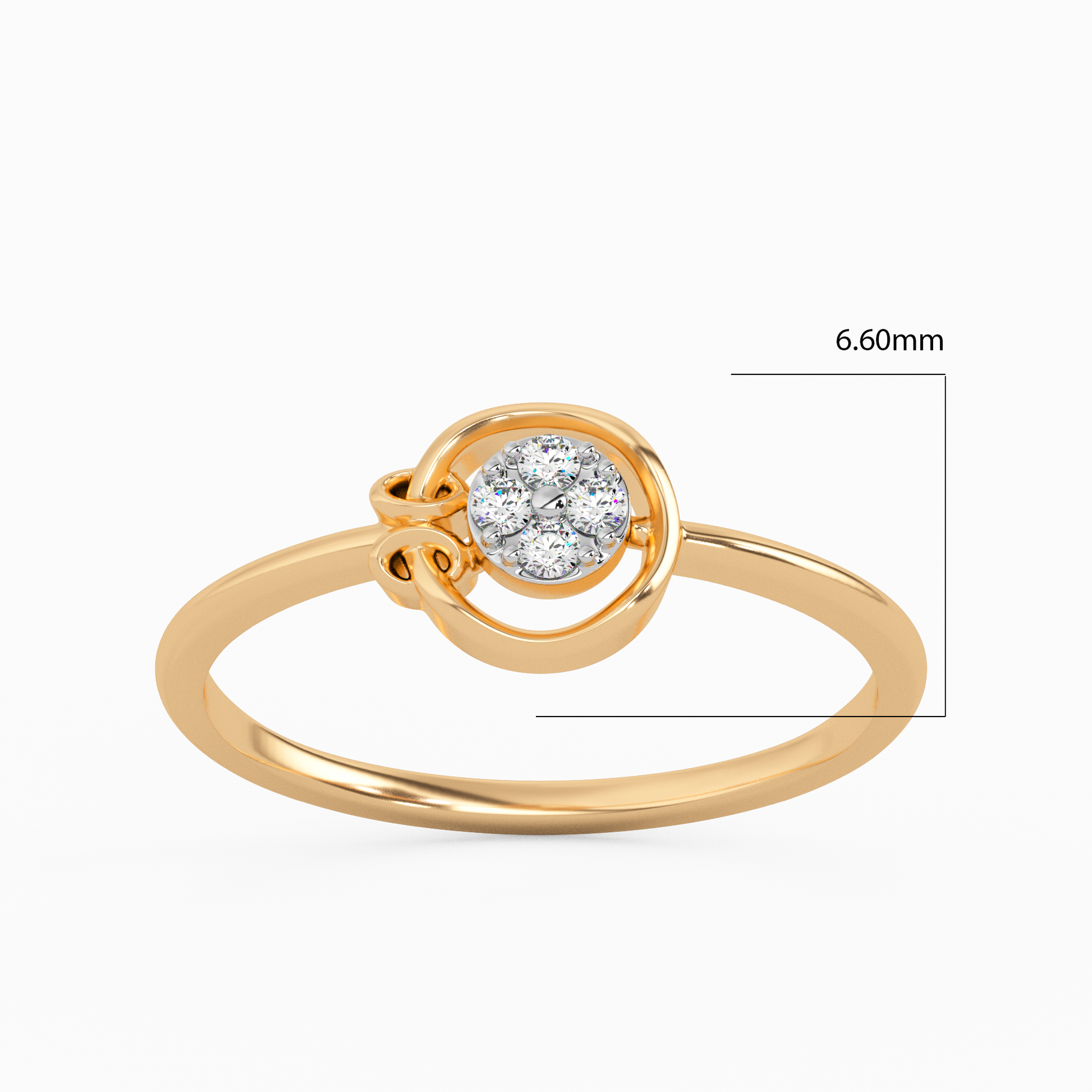 Sensational and Refined Gold and Diamond Ring
