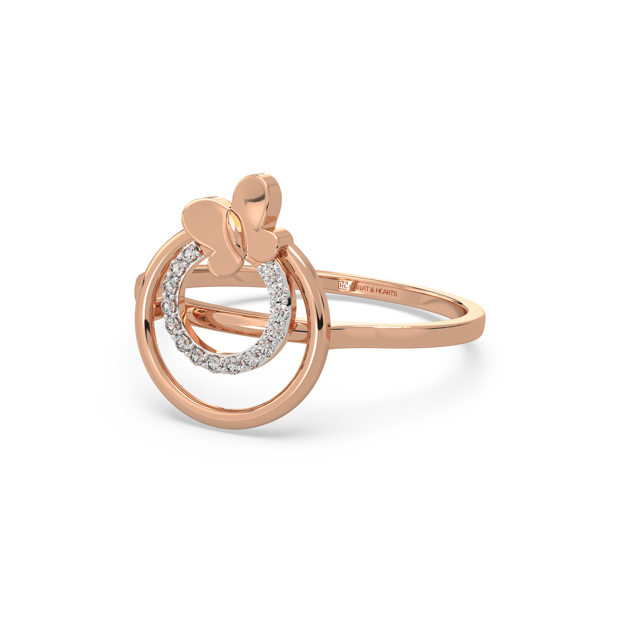 Globular Butterfly Diamond Ring