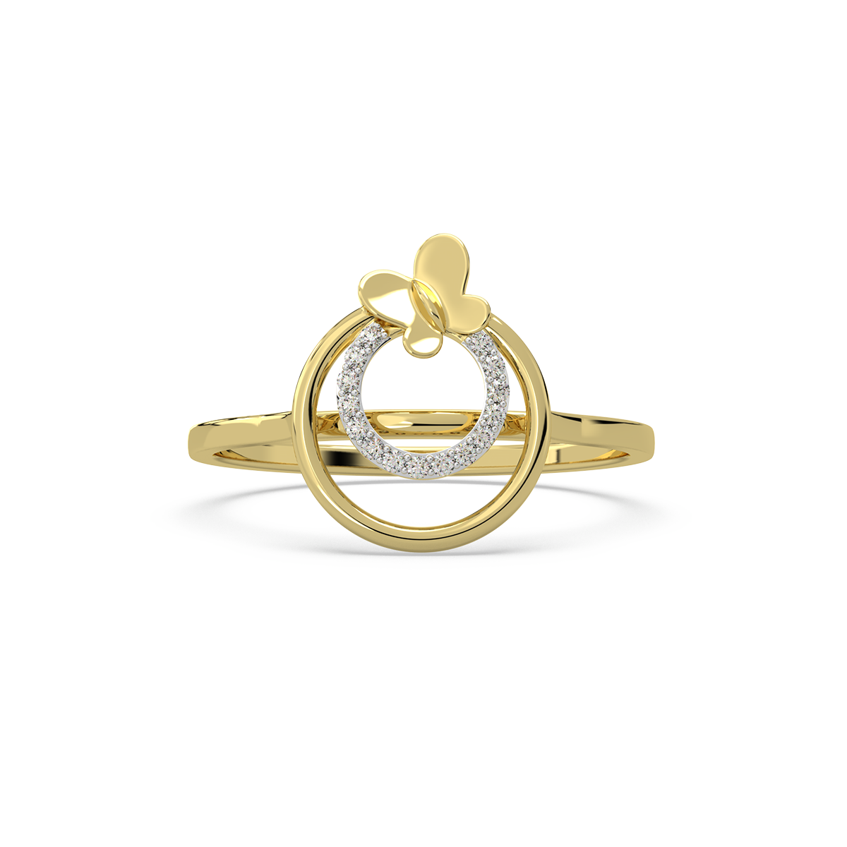 Globular Butterfly Diamond Ring