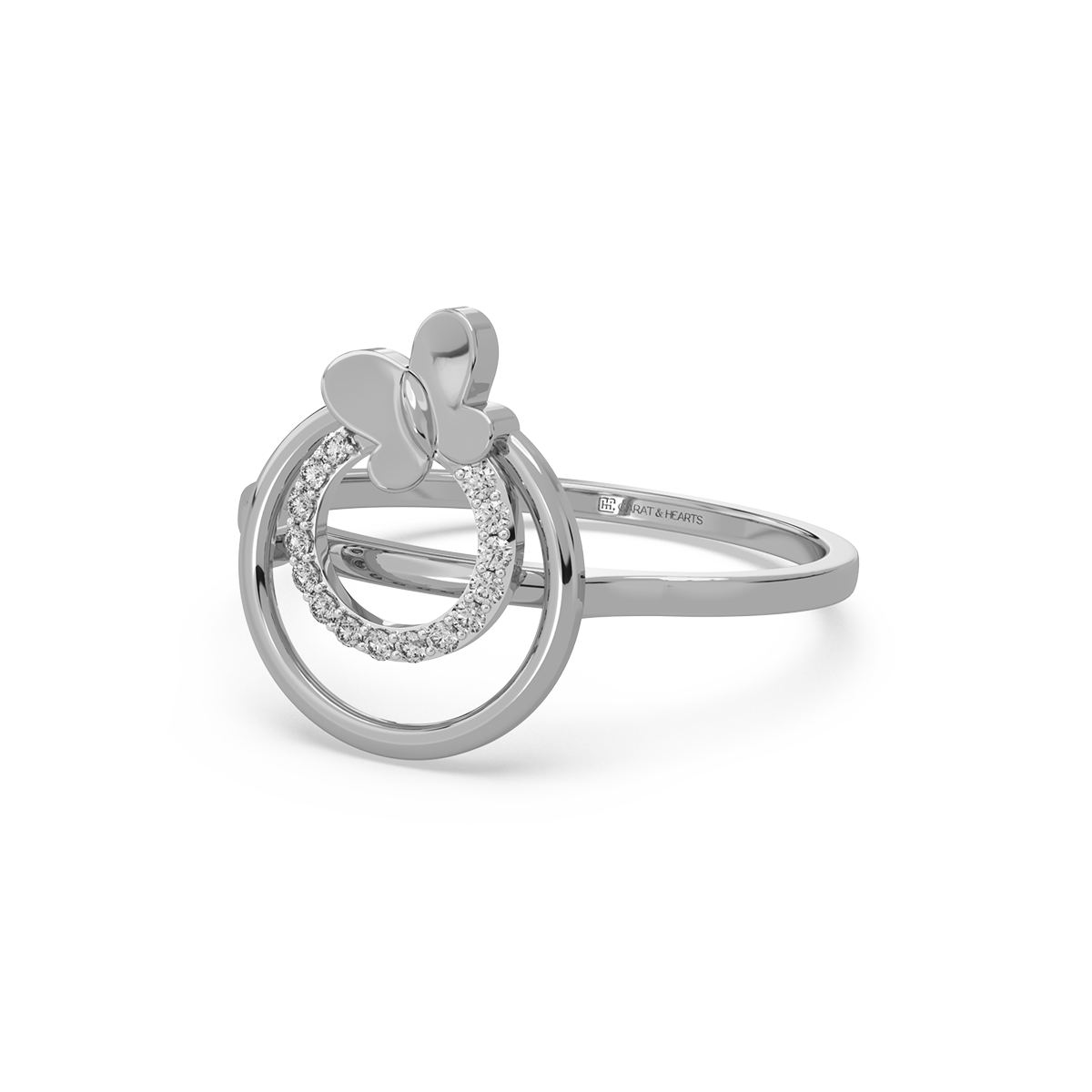 Globular Butterfly Diamond Ring