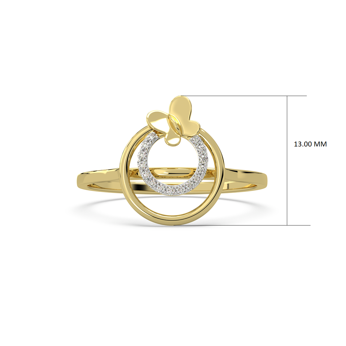 Globular Butterfly Diamond Ring