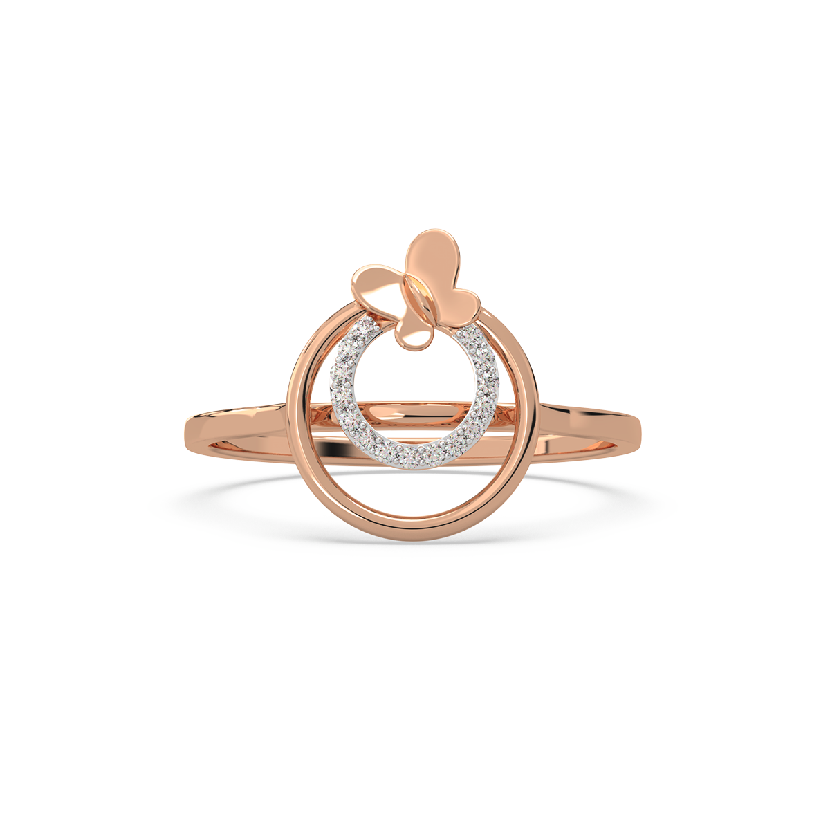 Globular Butterfly Diamond Ring