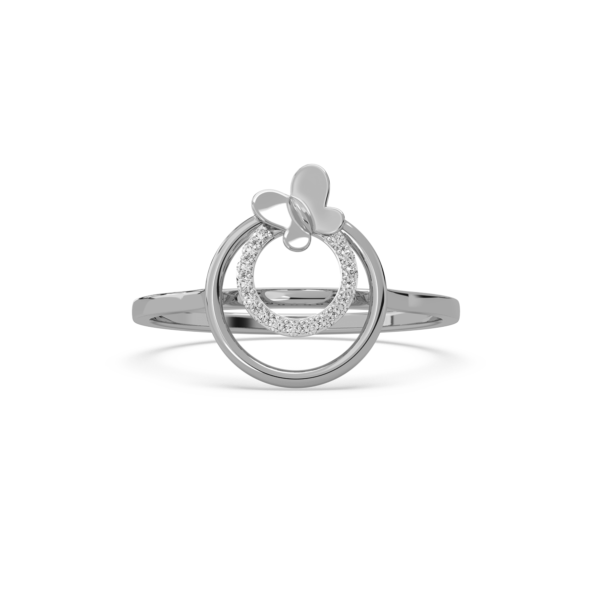 Globular Butterfly Diamond Ring