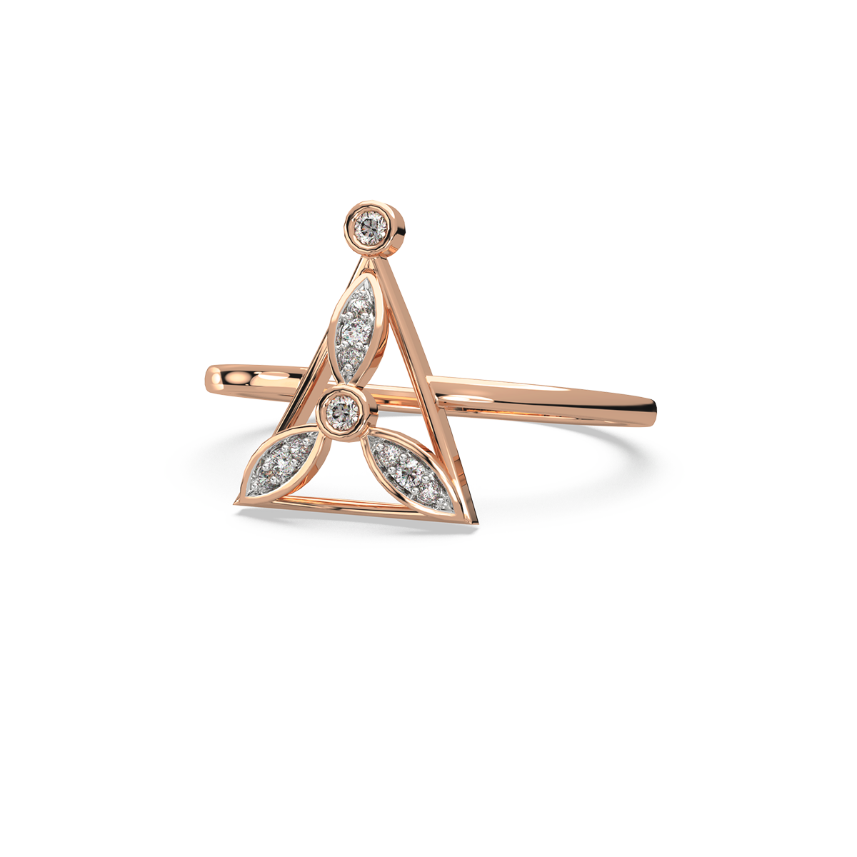 Trine Petals Diamond Rings