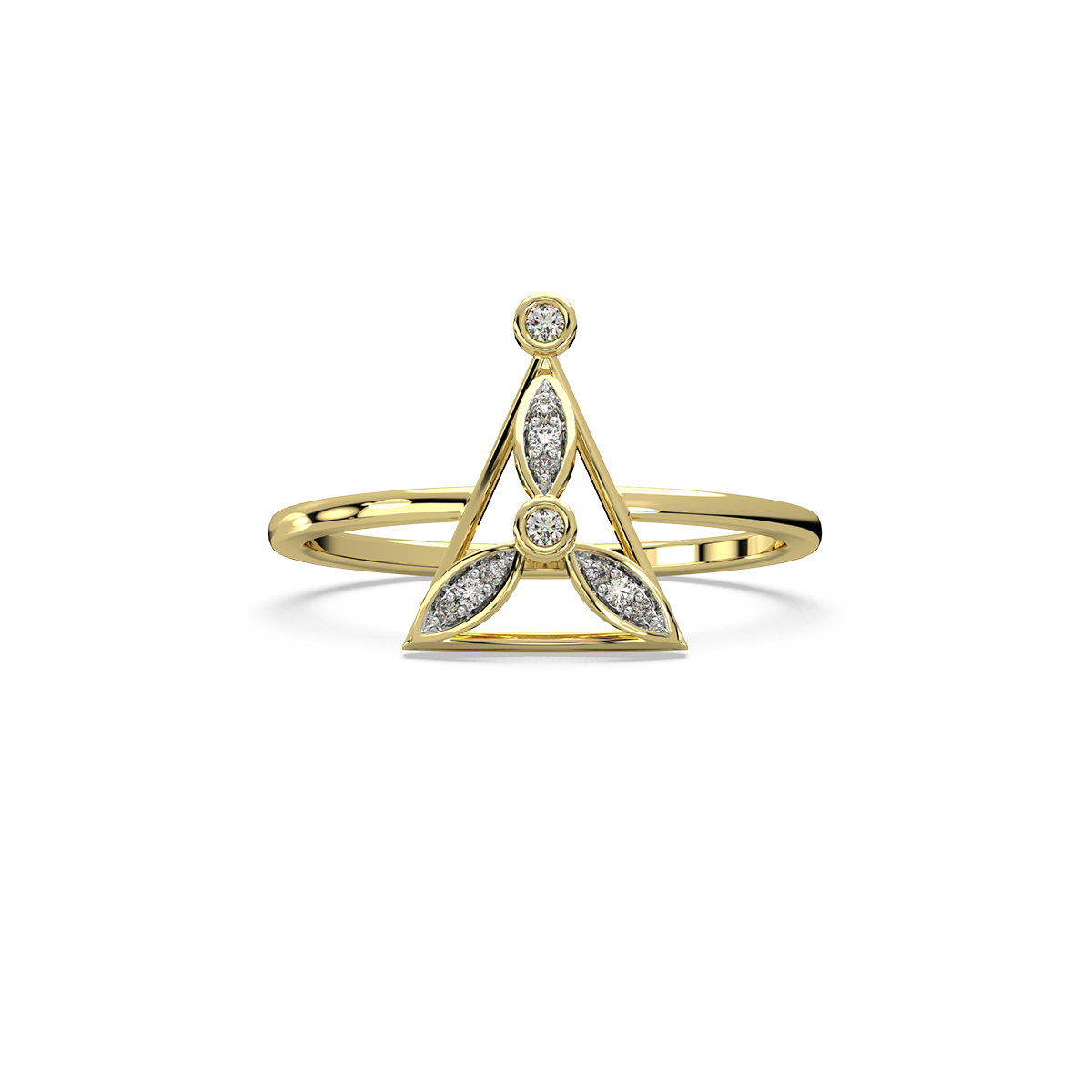 Trine Petals Diamond Rings