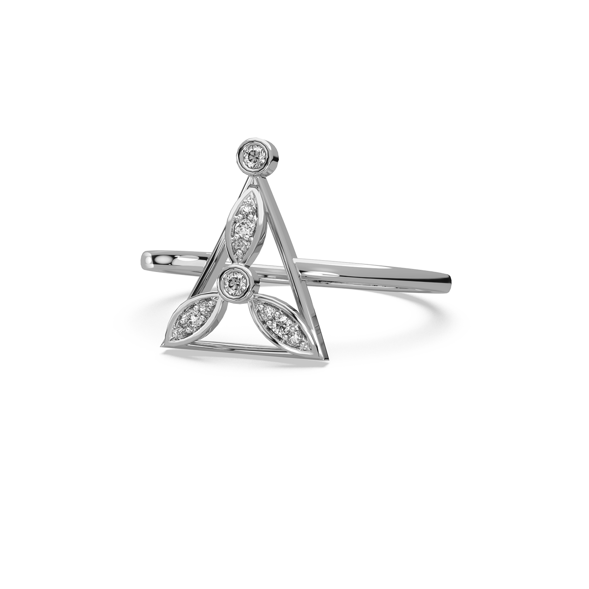 Trine Petals Diamond Rings