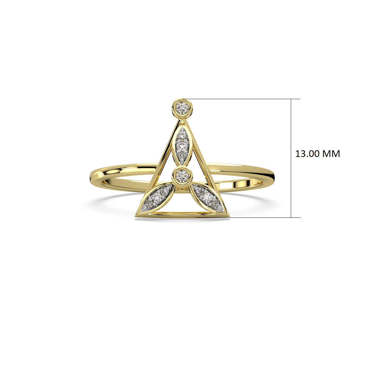 Trine Petals Diamond Rings