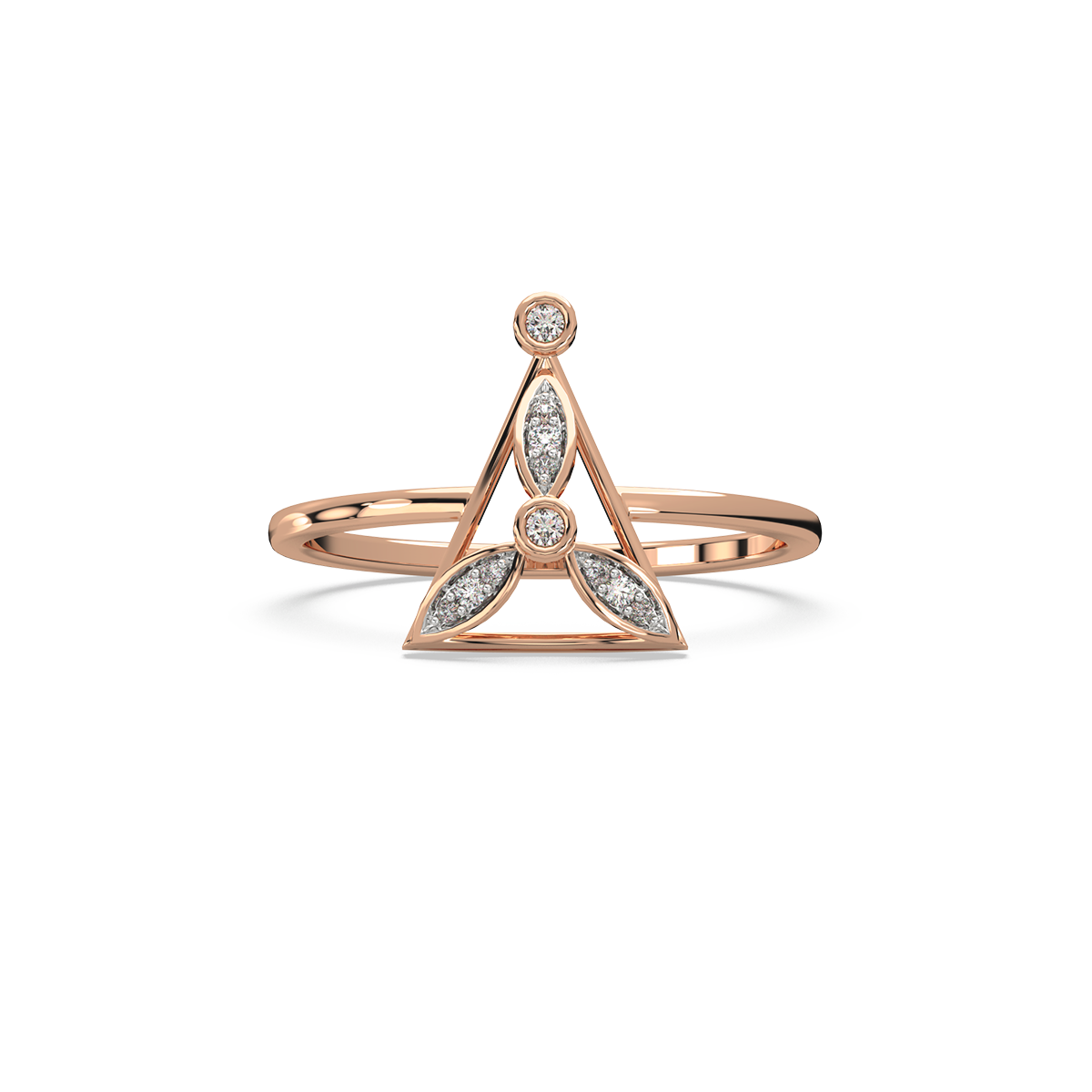 Trine Petals Diamond Rings