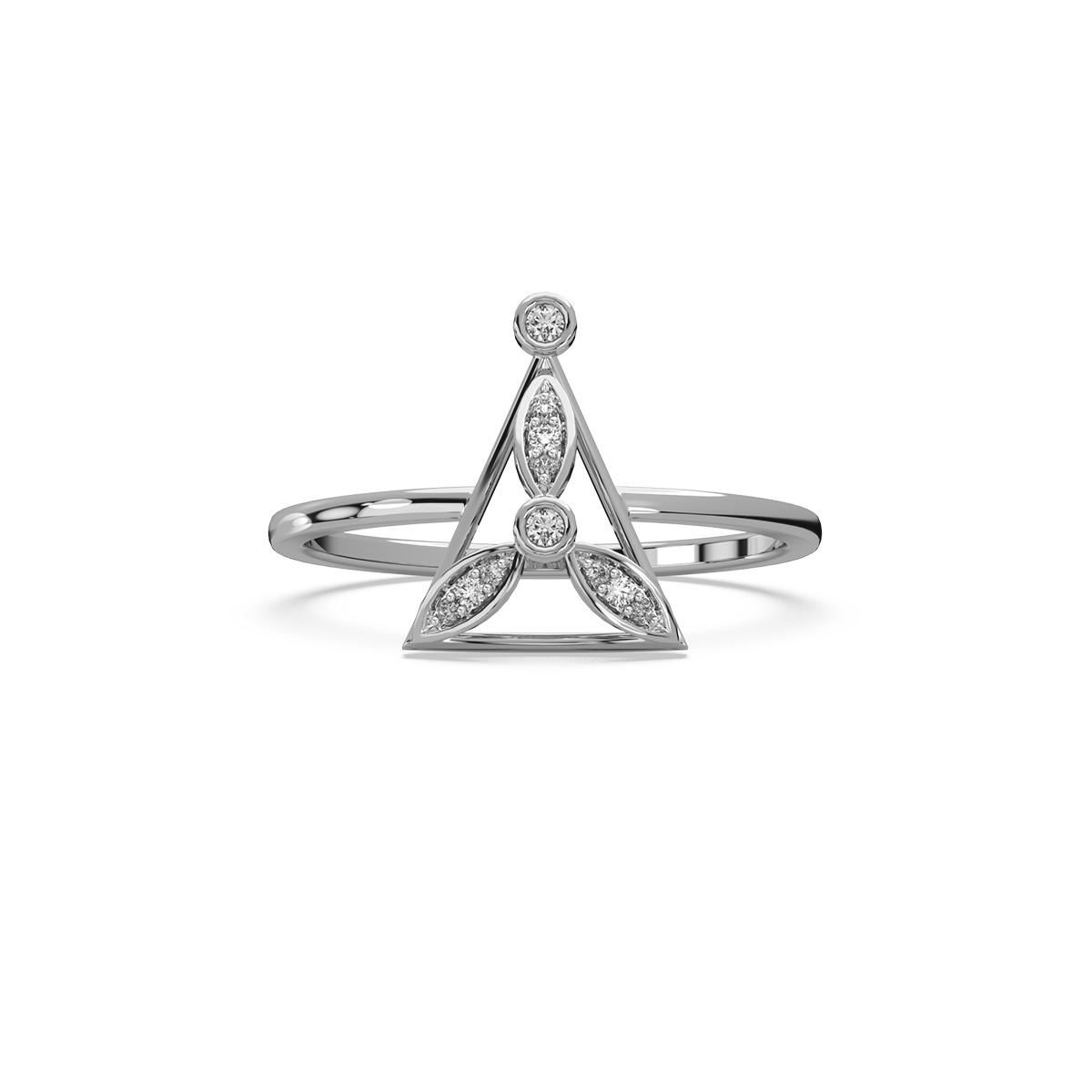 Trine Petals Diamond Rings