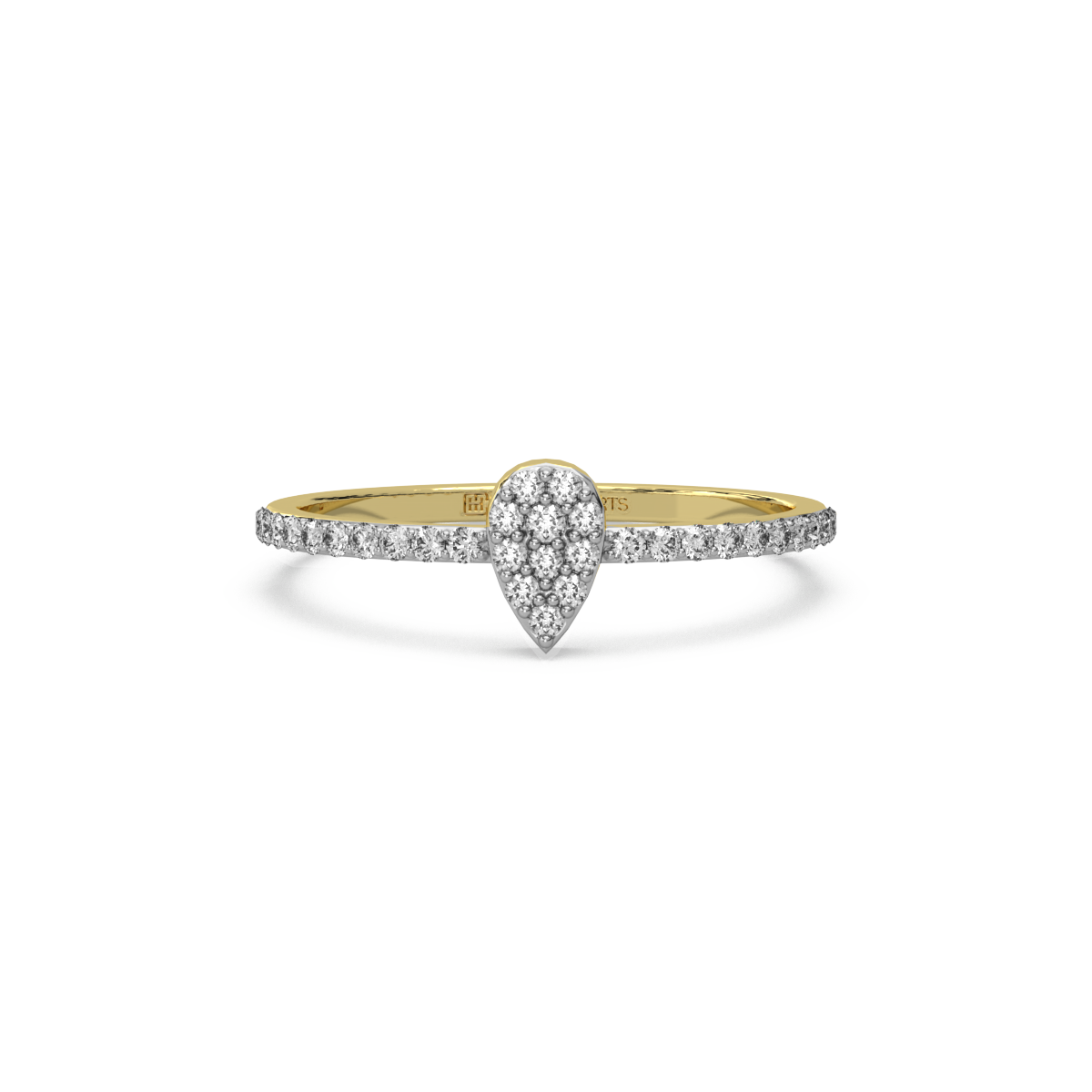 Clustered Conifer Gold and Diamond Ring