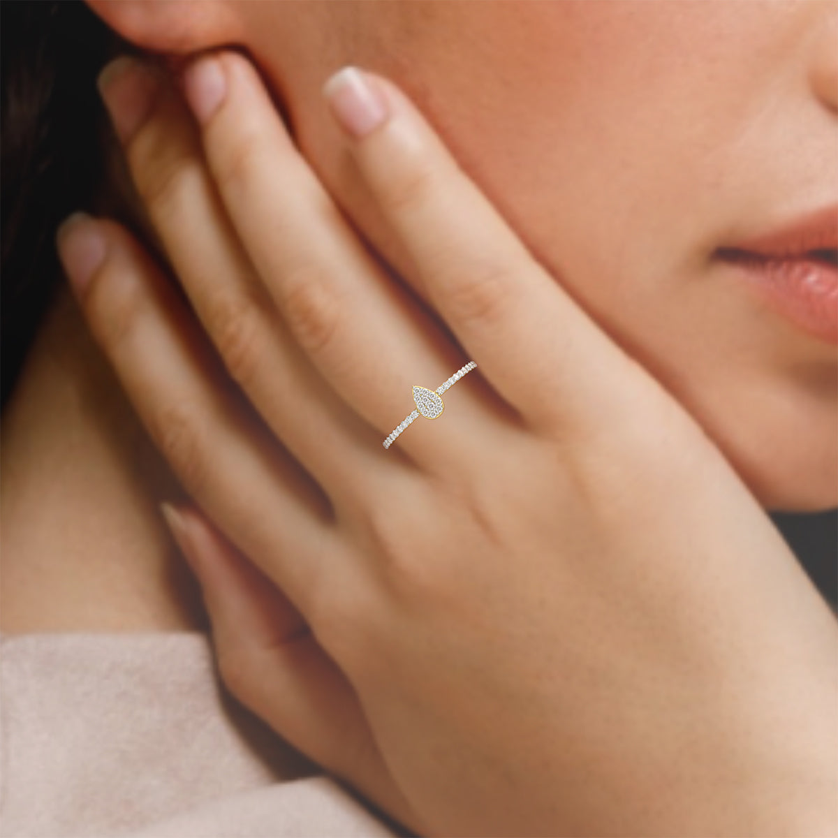 Clustered Conifer Gold and Diamond Ring