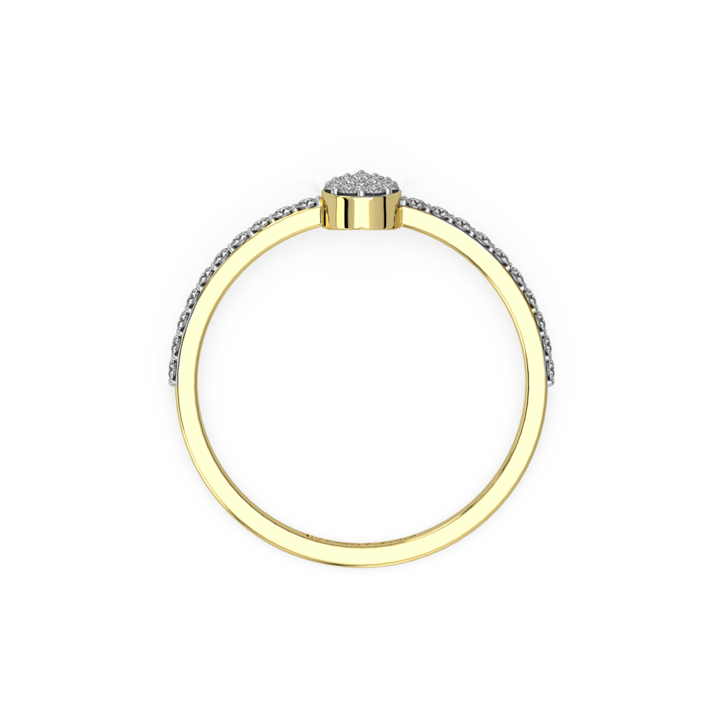 Clustered Conifer Gold and Diamond Ring