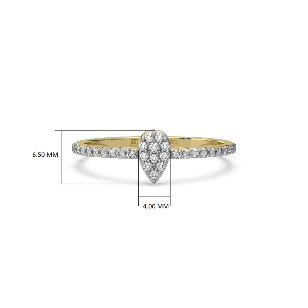 Clustered Conifer Gold and Diamond Ring