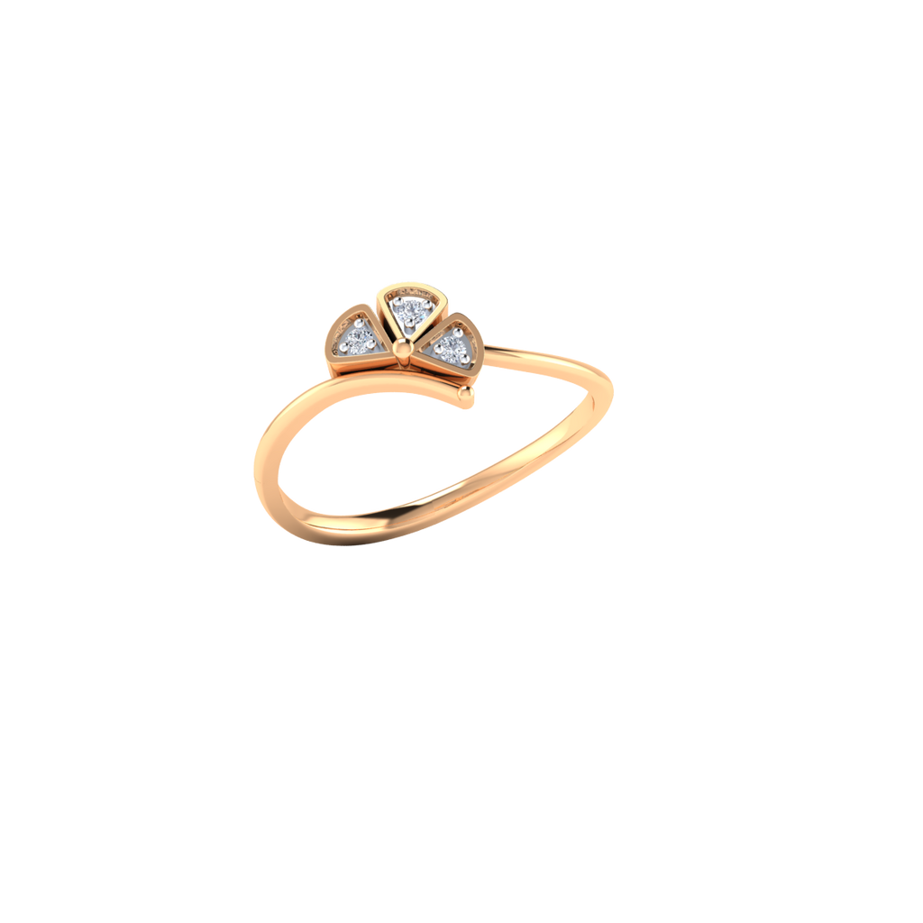 Blossoms of Night Gold and Diamond Ring