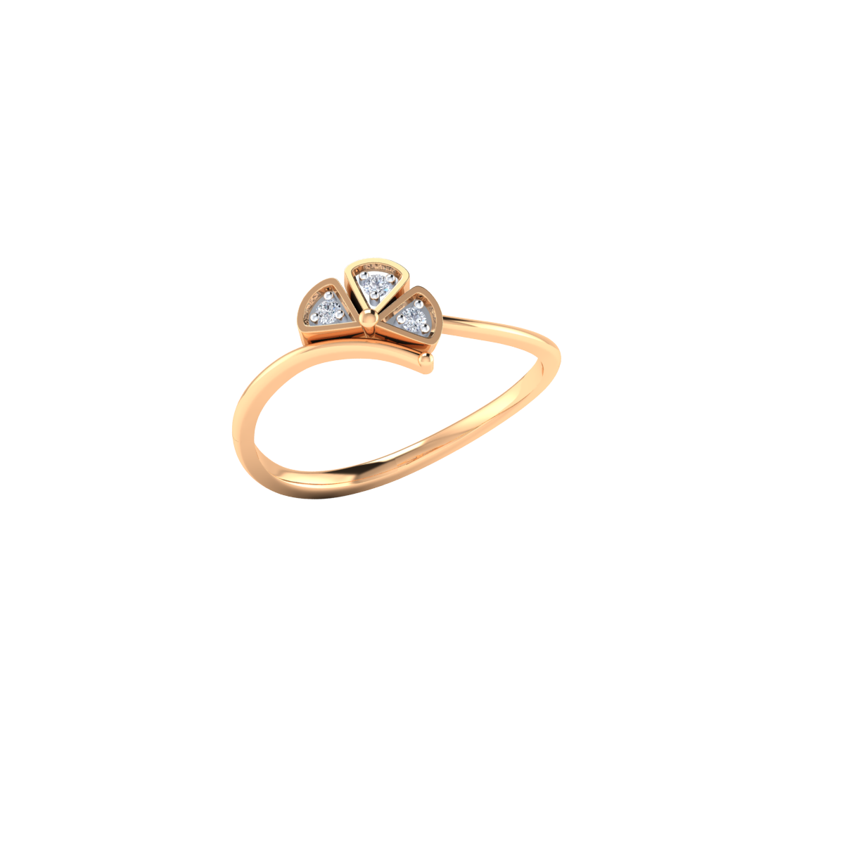 Blossoms of Night Gold and Diamond Ring