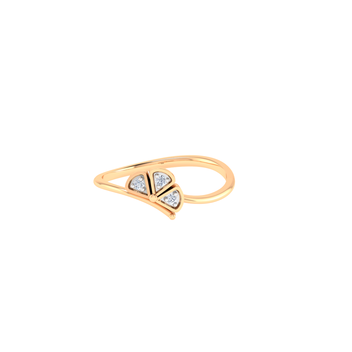 Blossoms of Night Gold and Diamond Ring