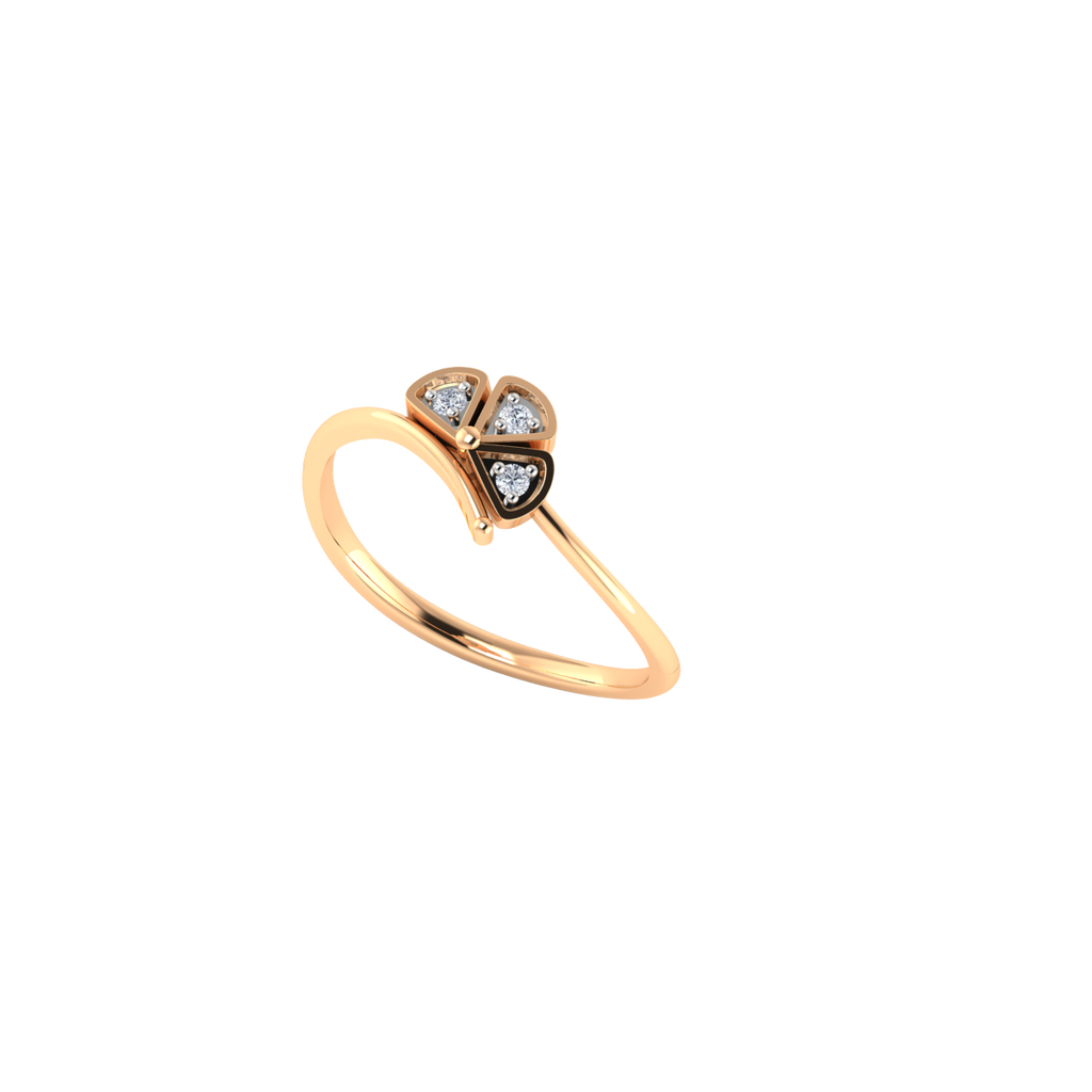 Blossoms of Night Gold and Diamond Ring