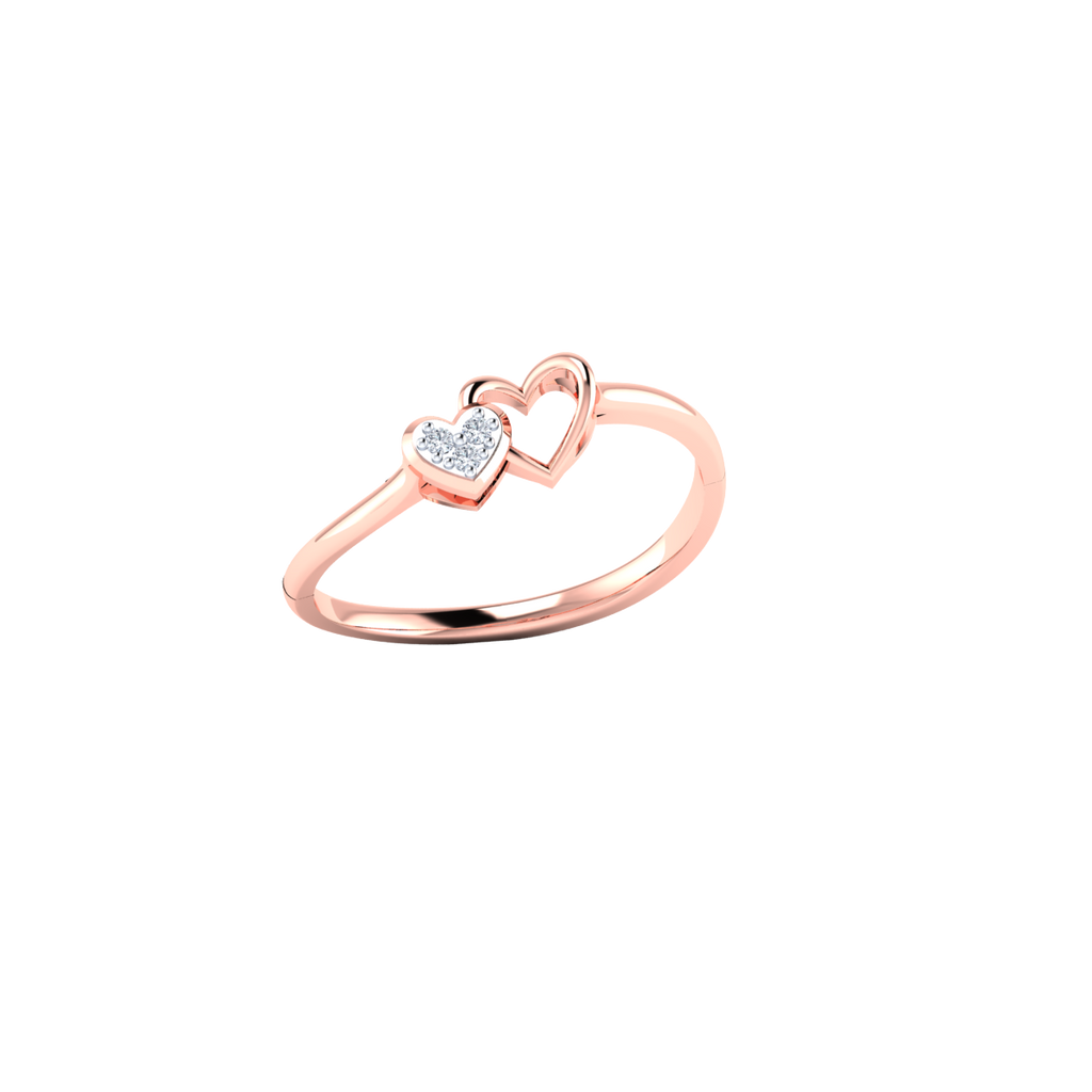 Hearts of Angels Gold and Diamond Ring