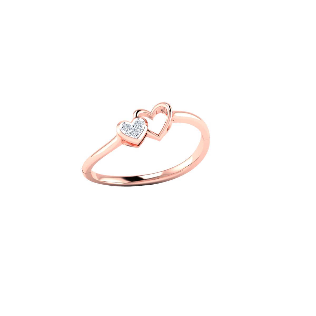 Hearts of Angels Gold and Diamond Ring