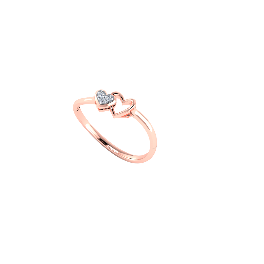 Hearts of Angels Gold and Diamond Ring