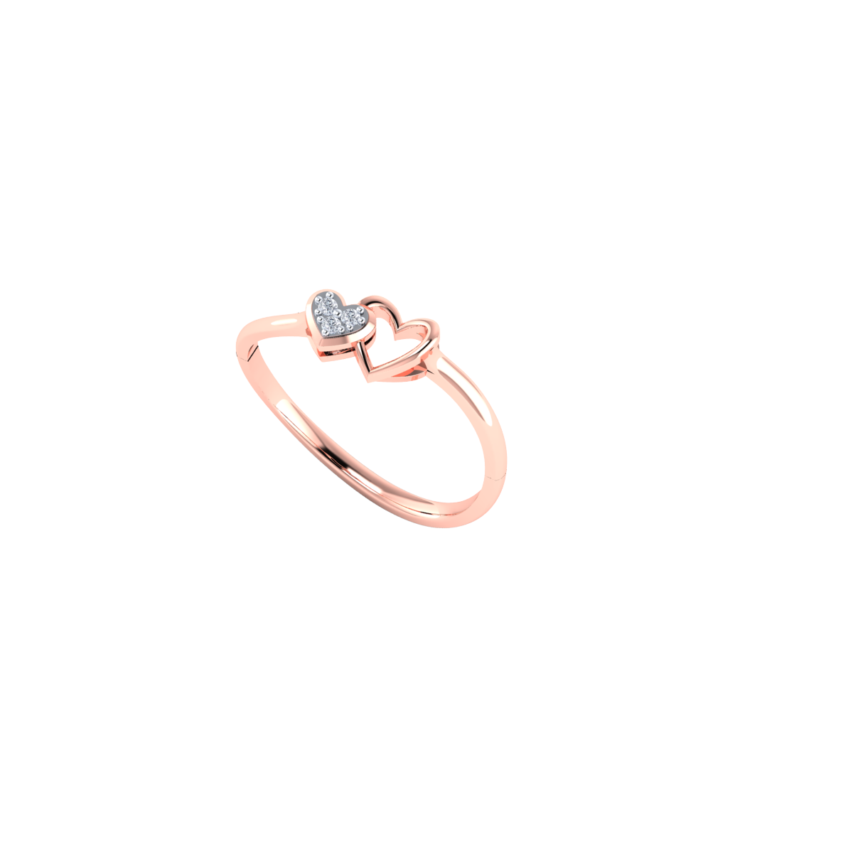 Hearts of Angels Gold and Diamond Ring