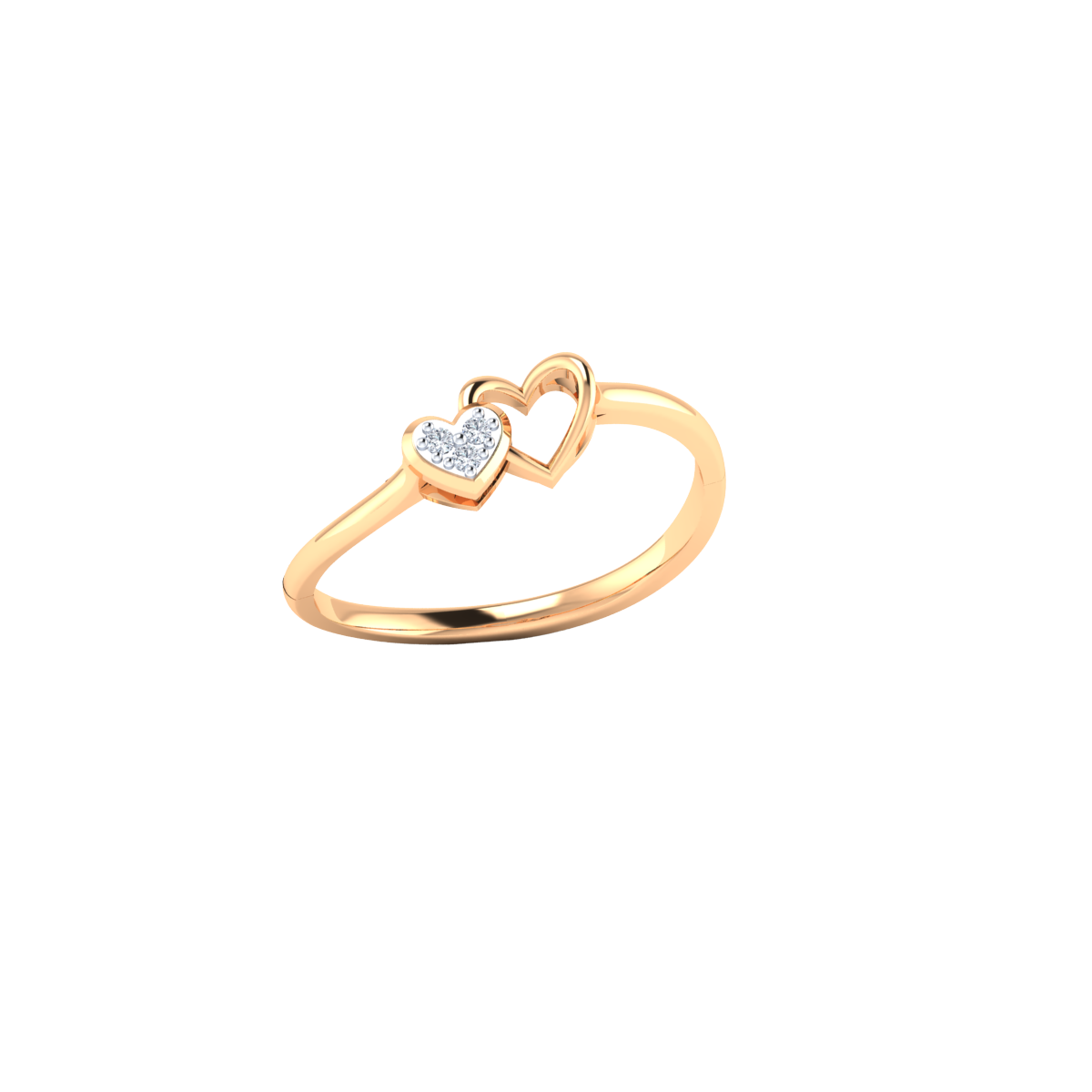 Hearts of Angels Gold and Diamond Ring