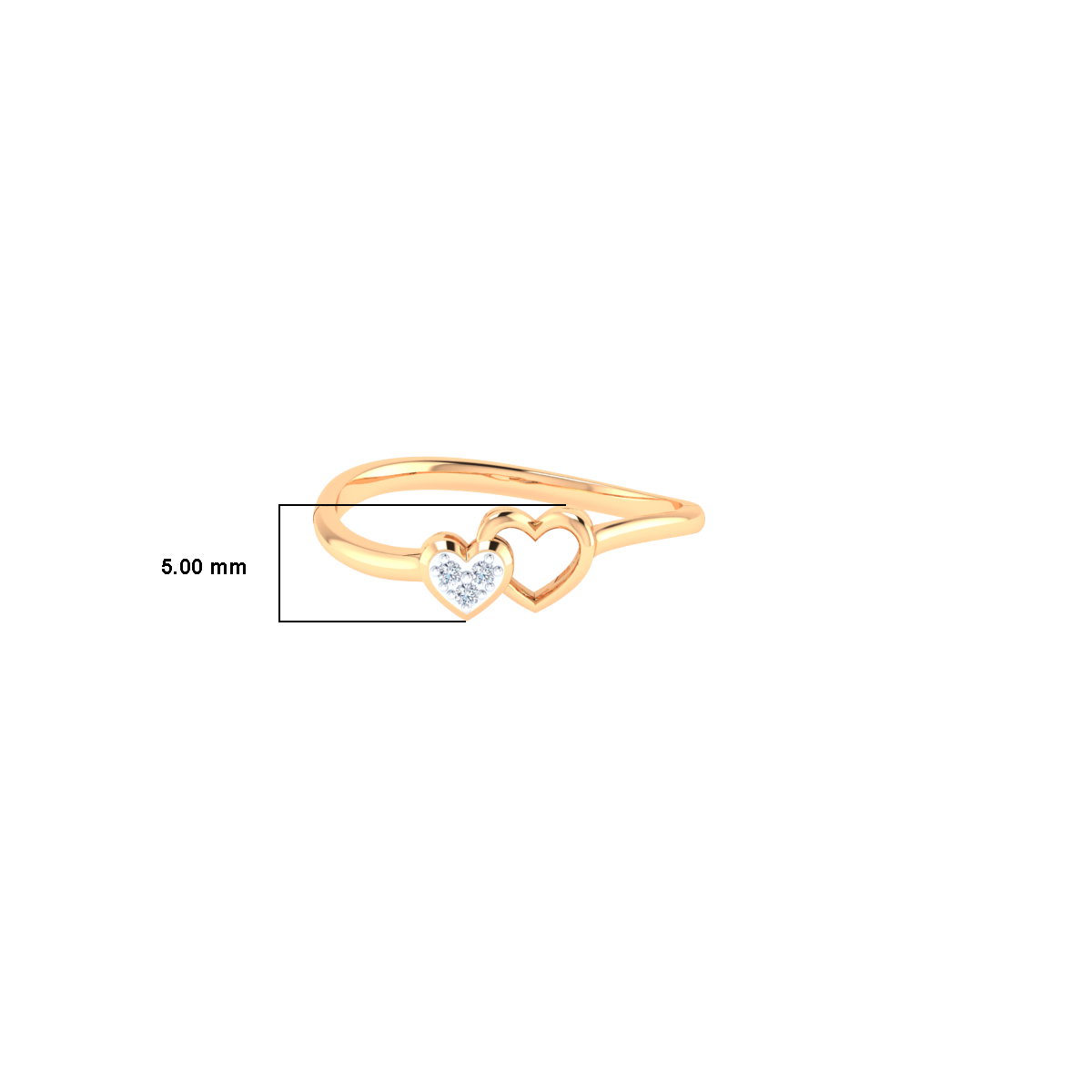 Hearts of Angels Gold and Diamond Ring