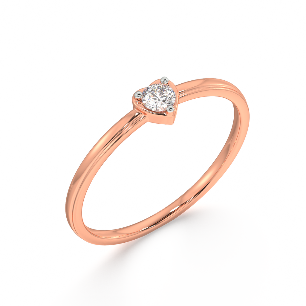 Reverential Heart Gold and Diamond Ring