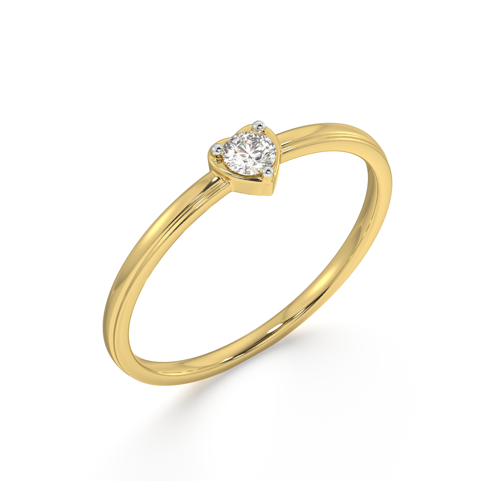 Reverential Heart Gold and Diamond Ring