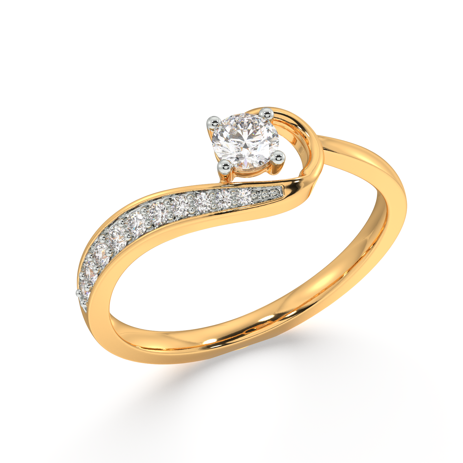 Glamorous and Gilded Gold and Diamond Ring