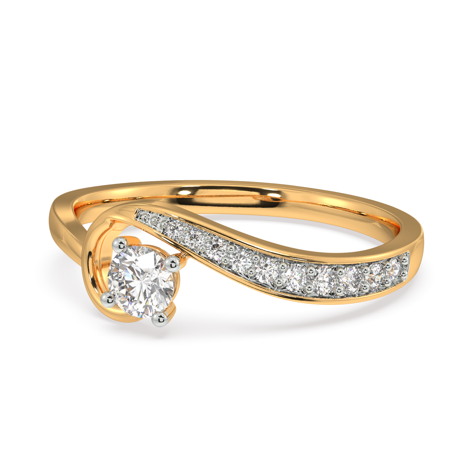 Glamorous and Gilded Gold and Diamond Ring