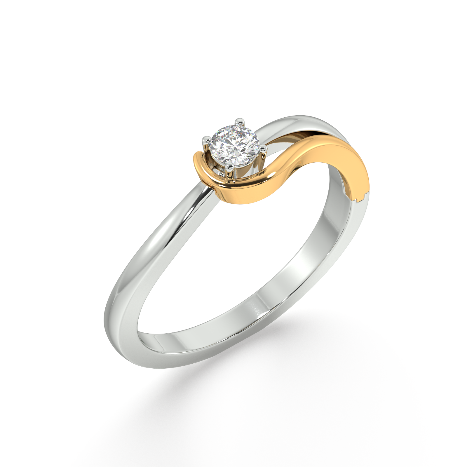 Candour and Colour Two tone Gold and Diamond Ring