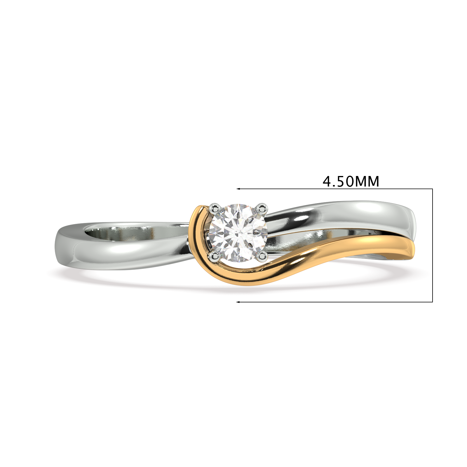 Candour and Colour Two tone Gold and Diamond Ring