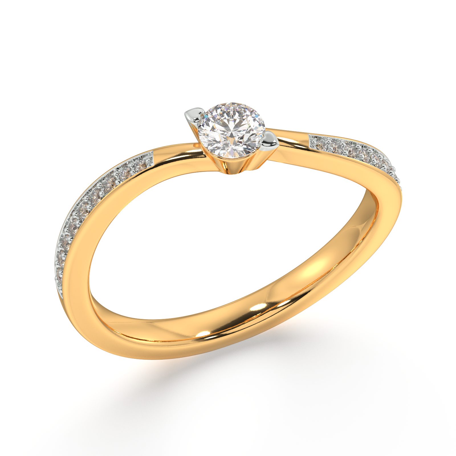 Petal Poise Gold and Diamond Ring