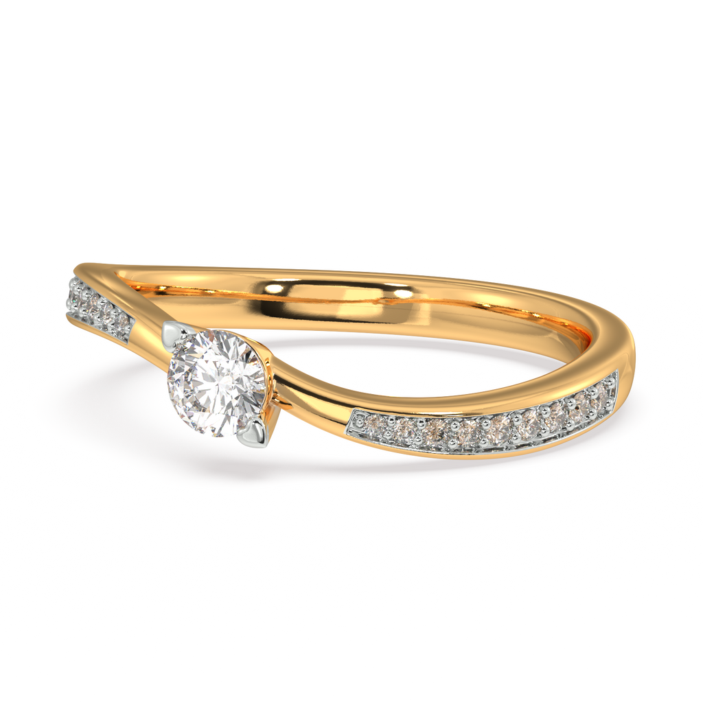 Petal Poise Gold and Diamond Ring
